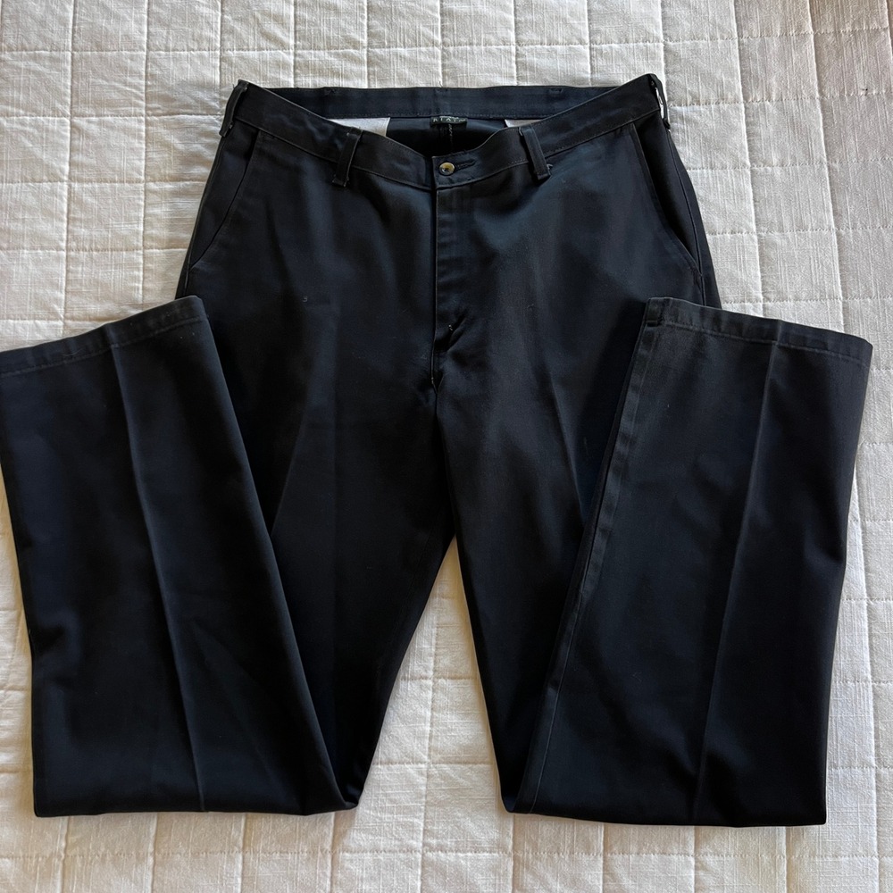 Wrangler Riata Mens Black Flat Front Chino Pants Vintage Western Wear 34x34